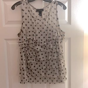 INC Layered Polkadot Sleeveless Blouse